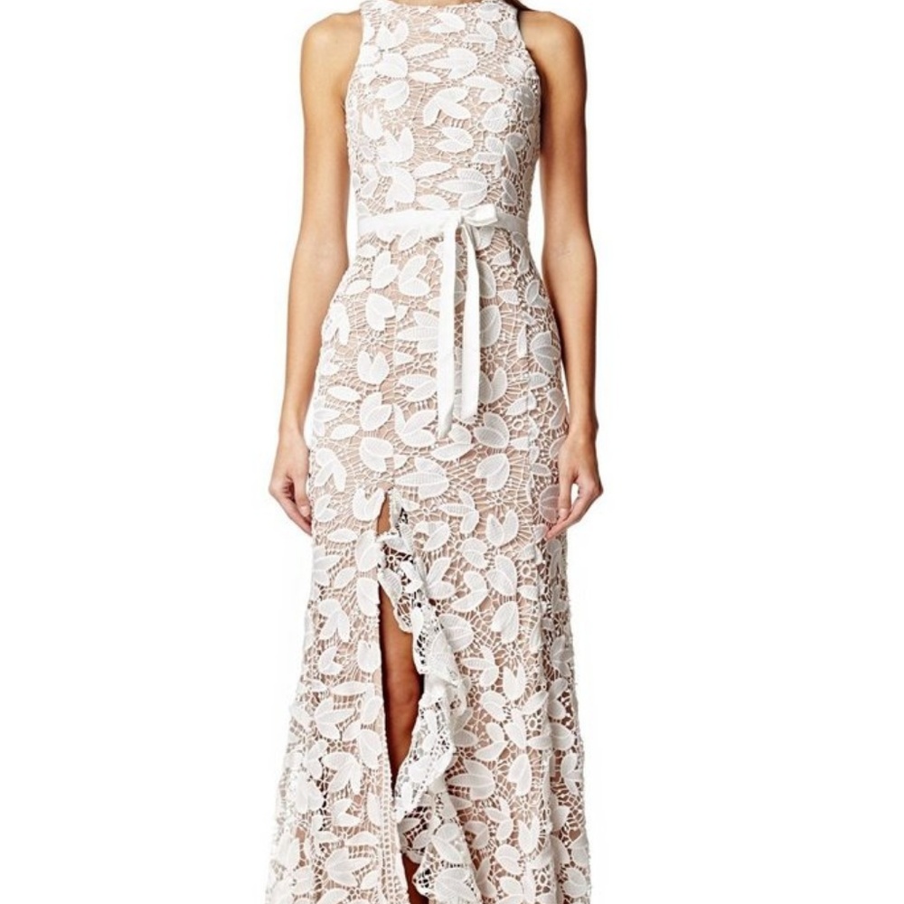 White - Jarlo Allover Cutowork Lace Dress - Picture 7 of 8